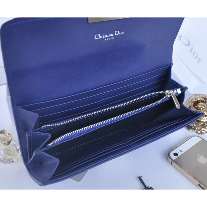 2014 Miss Dior Original leather wallet 3402 in Royalblue