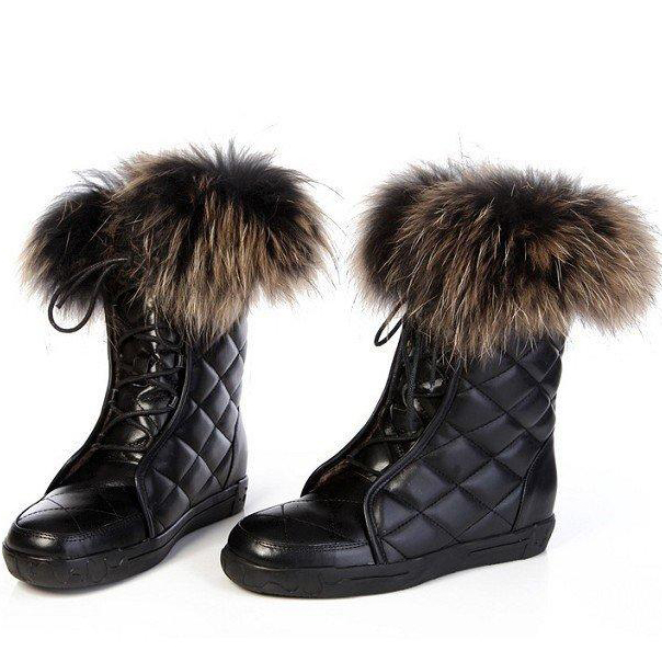 2014 New Arrivals Chanel Winter Fox fur snow boots