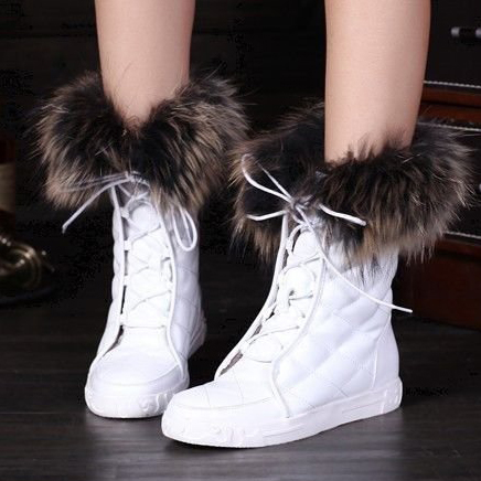 2014 New Arrivals Chanel Winter Fox fur snow boots