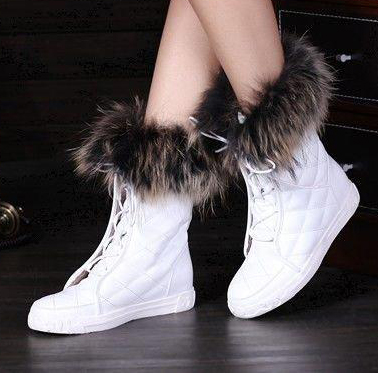 2014 New Arrivals Chanel Winter Fox fur snow boots