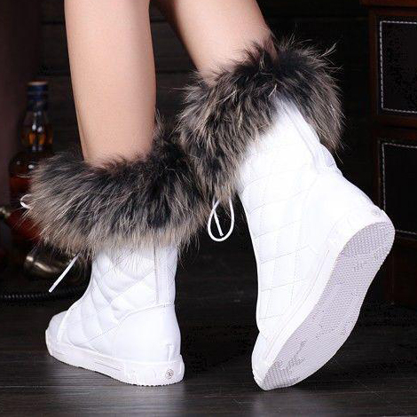 2014 New Arrivals Chanel Winter Fox fur snow boots