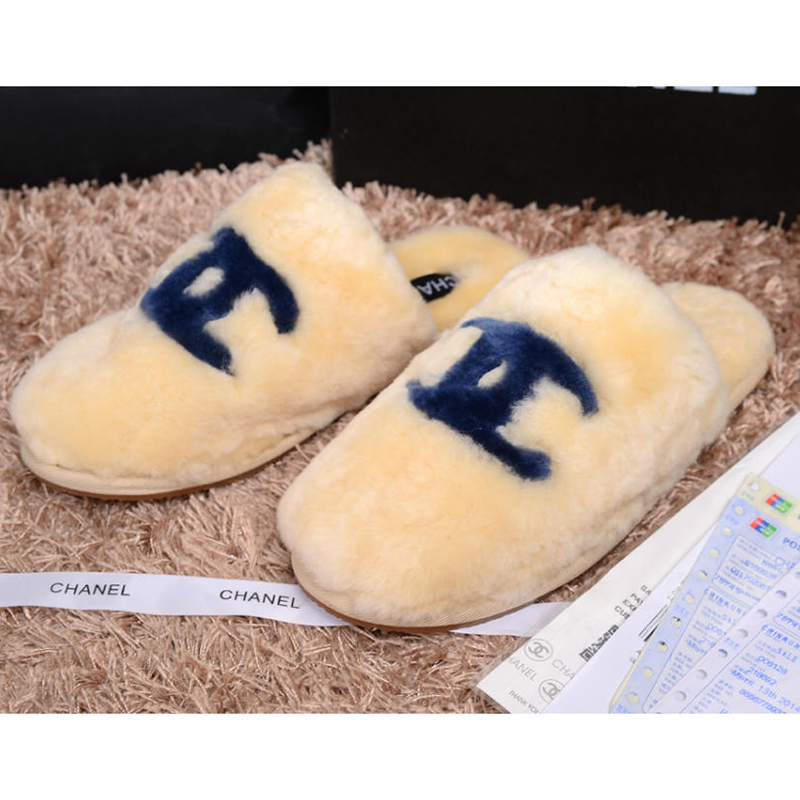 2014 New Arrivals Chanel Winter Plush slippers shoes