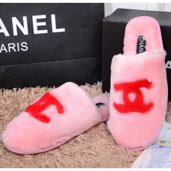 2014 New Arrivals Chanel Winter Plush slippers shoes