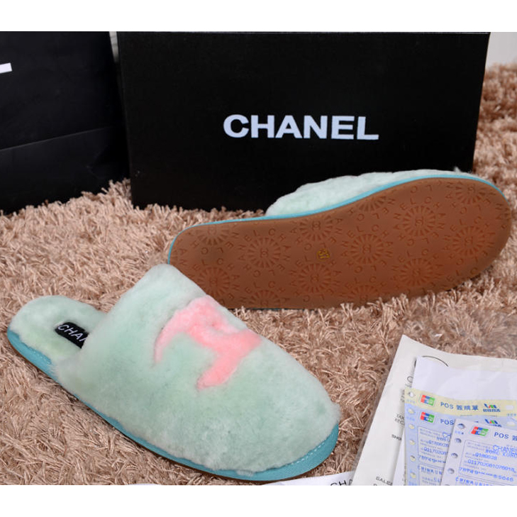 2014 New Arrivals Chanel Winter Plush slippers shoes