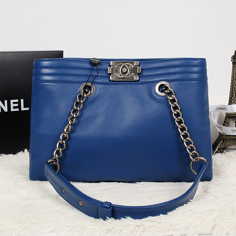 2014 Newest Boy Chanel Shoulder Bag Nappa Leather A4046 Royalblue