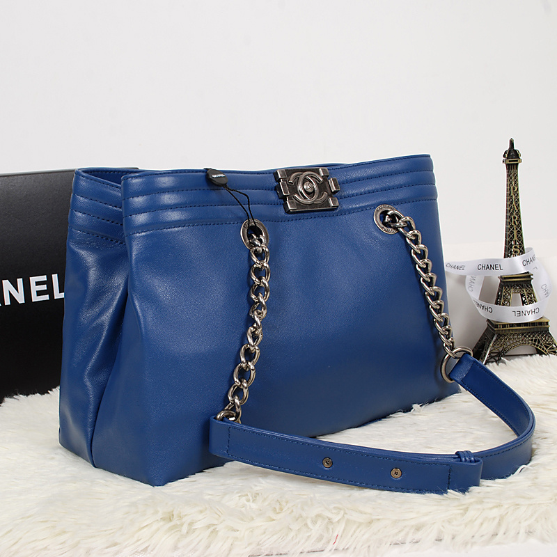 2014 Newest Boy Chanel Shoulder Bag Nappa Leather A4046 Royalblue