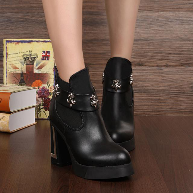 2014 chrome hearts Winter High-heeled boots