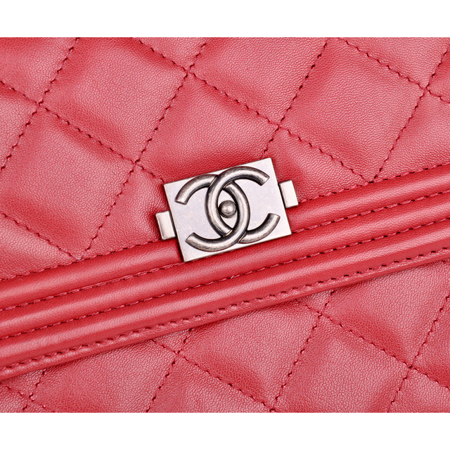 2014 le Boy Chanel A68735 Original Sheepskin leather Flap Bag Claret