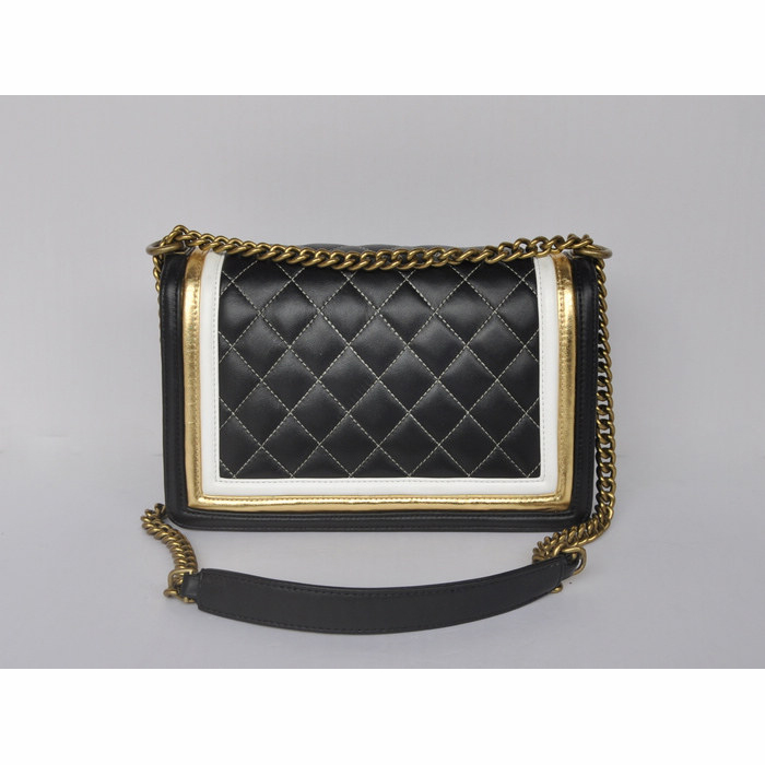 2015 Boy Chanel Flap Shoulder Bag A68800 Sheepskin Leather Black