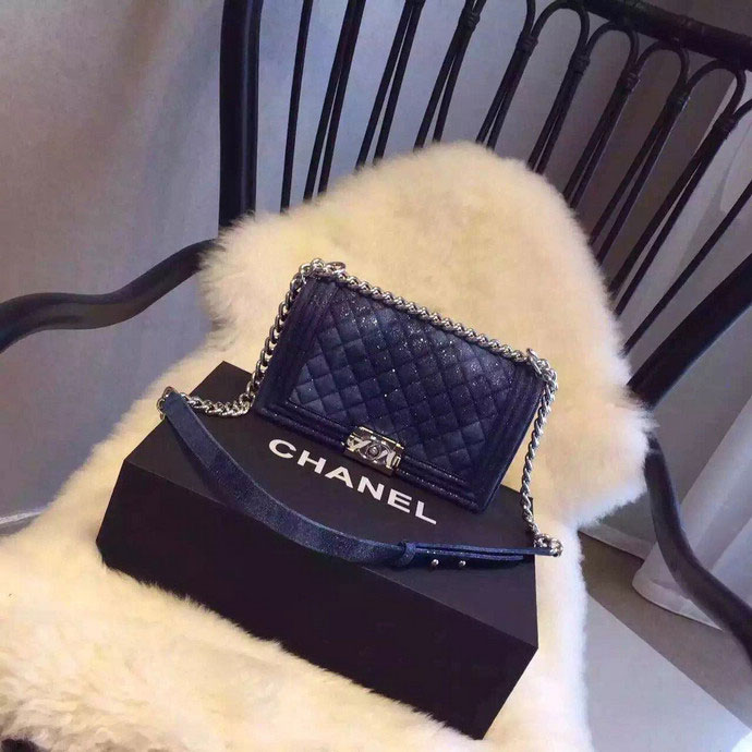 2015 Boy Chanel Flap Shoulder Bag Denim A67086 Blue