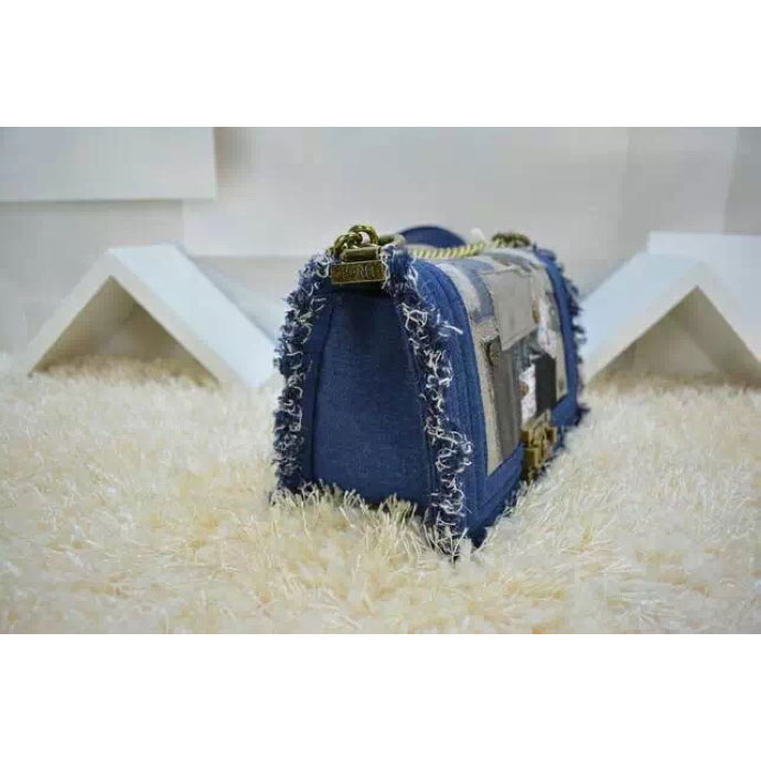 2015 Boy Chanel Flap Shoulder Bag Denim A67086 Blue