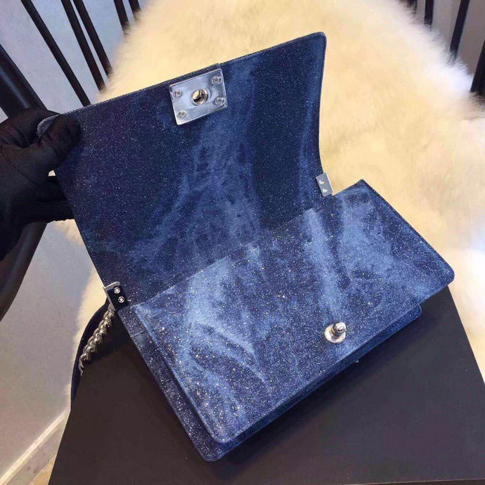 2015 Boy Chanel Flap Shoulder Bag Denim A67086 Blue