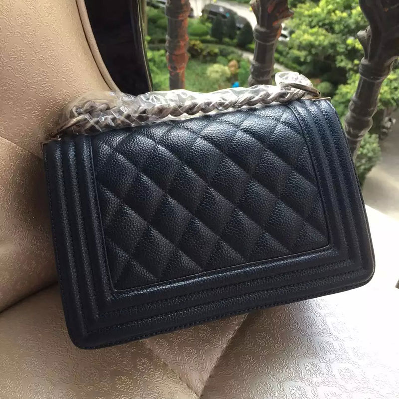 2015 Boy Chanel Flap Shoulder Bag Original Caviar Leather A67085 DarkBlue