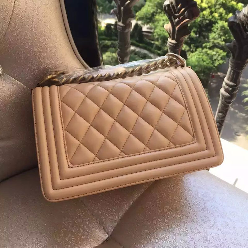 2015 Boy Chanel Flap Shoulder Bag Original Sheepskin Leather A67085 Apricot