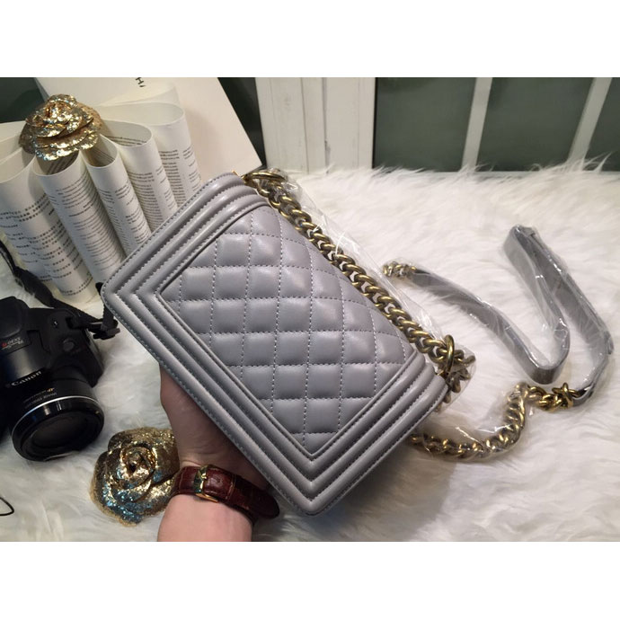 2015 Boy Chanel Flap Shoulder Bag Original Sheepskin Leather A67085 Gray