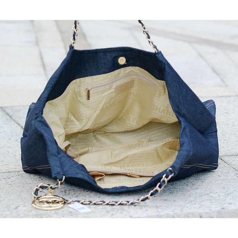 2015 CHANEL Coco Cabas Denim Tote A35462