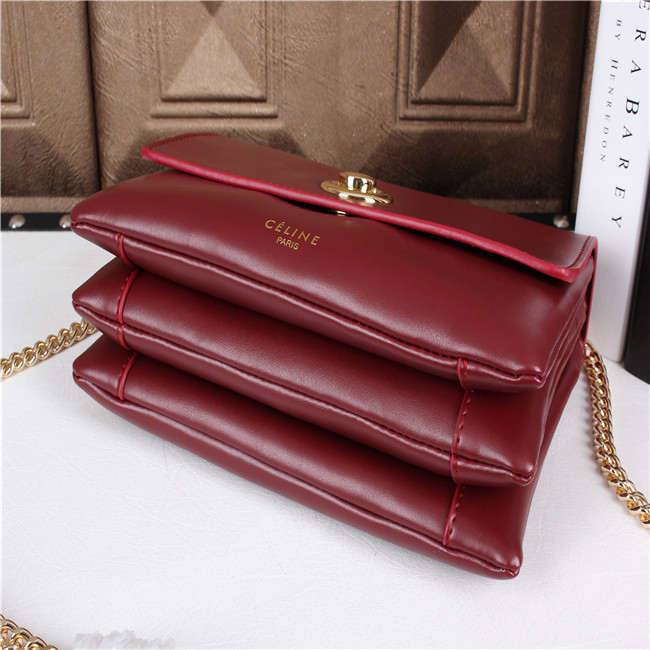 2015 Celine Shoulder Bag Original Leather C175133 Burgundy