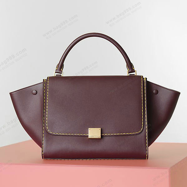 2015 Celine Trapeze Bag Original Leather C3345 Burgundy