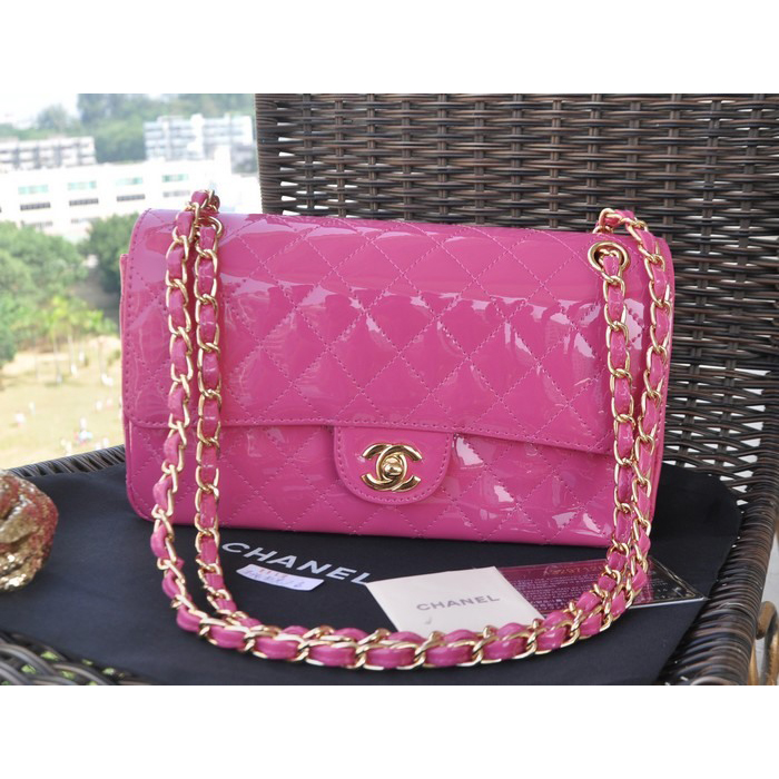 2015 Chanel 2.55 Series Bags Rose Patent Leather 1112 Gold