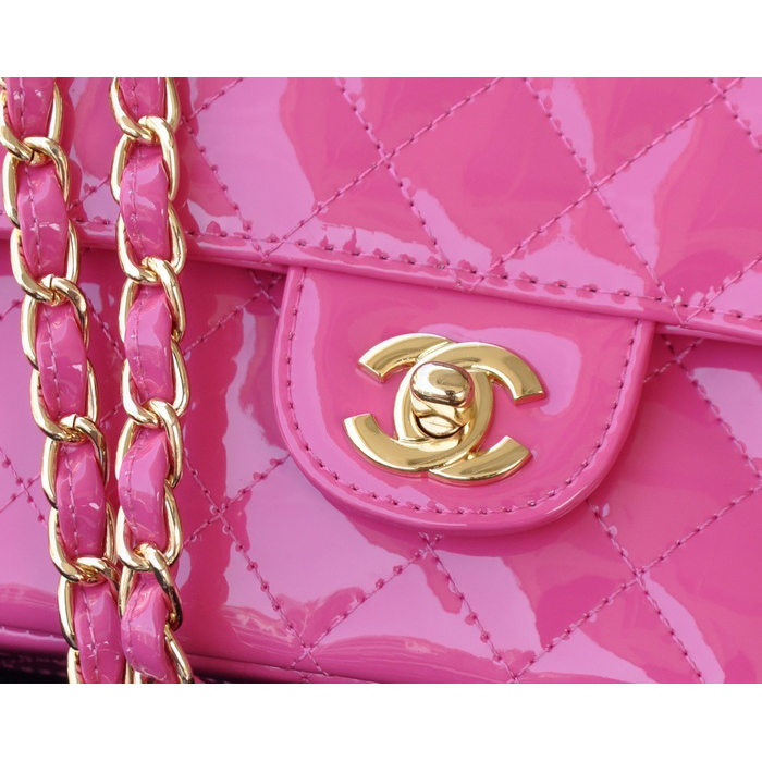 2015 Chanel 2.55 Series Bags Rose Patent Leather 1112 Gold