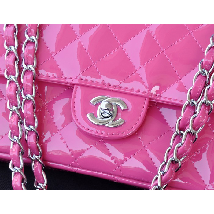 2015 Chanel 2.55 Series Bags Rose Patent Leather 1112 Silver