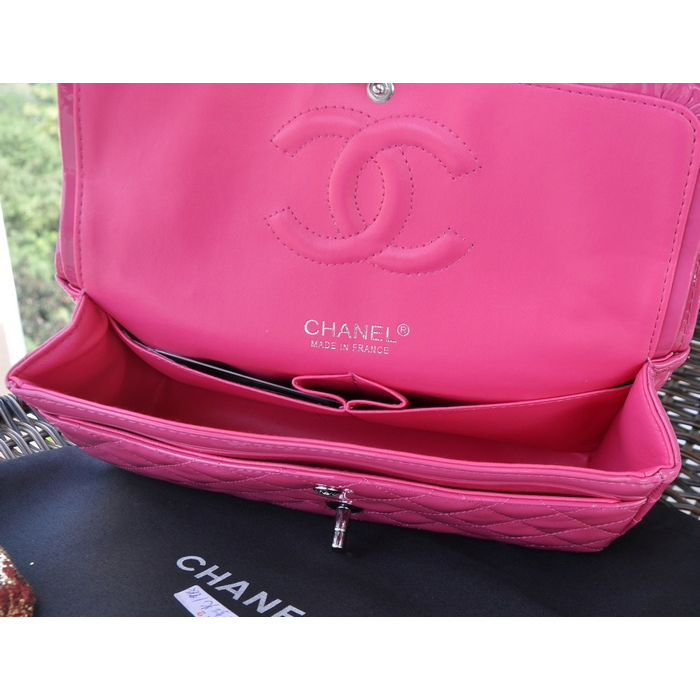 2015 Chanel 2.55 Series Bags Rose Patent Leather 1112 Silver