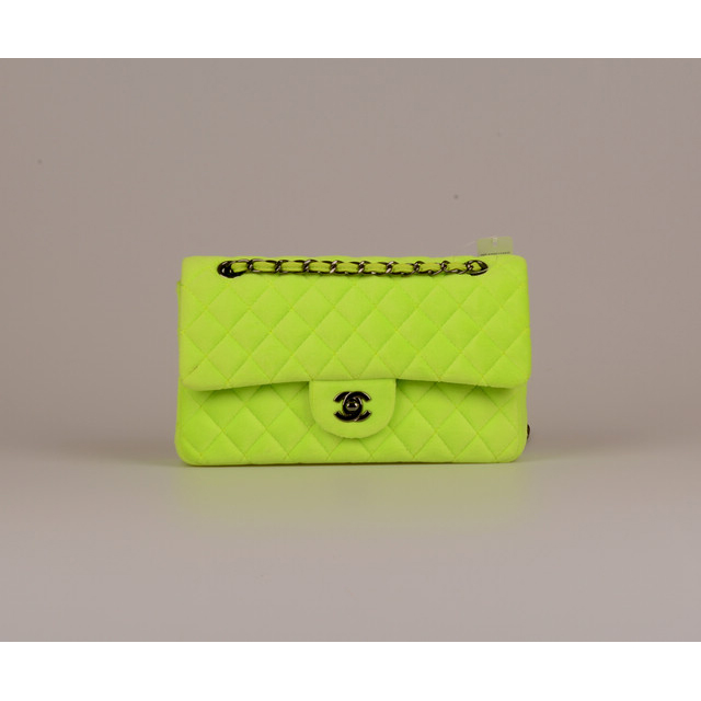 2015 Chanel 2.55 Series Classic Flap Bag Velvet 1112 Green