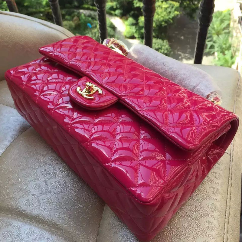 2015 Chanel 2.55 Series Flap Bag Original Patent Leather 1112 Rose