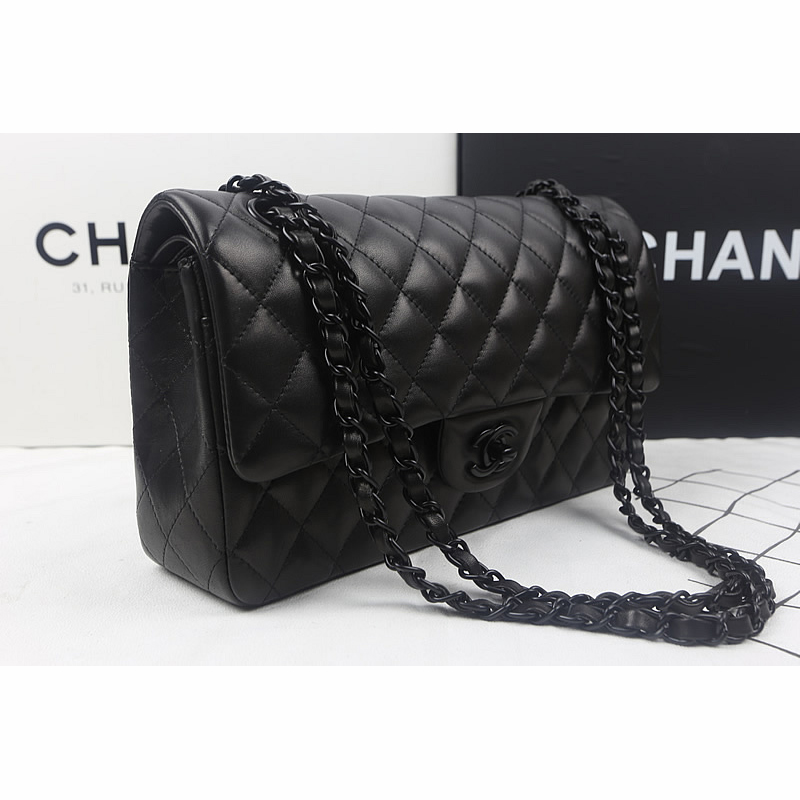 2015 Chanel 2.55 Series Flap Bag Original Sheepskin Leather 1112 Black