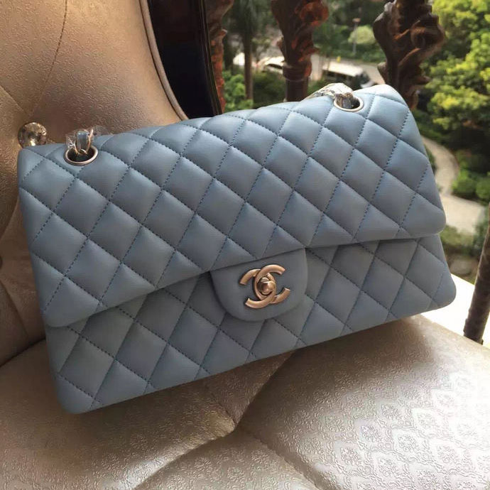 2015 Chanel A1112 Flap Bag Original Sheepskin Leather Lavender with Silver