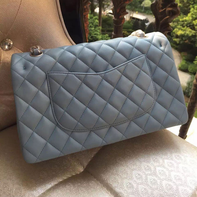 2015 Chanel A1112 Flap Bag Original Sheepskin Leather Lavender with Silver