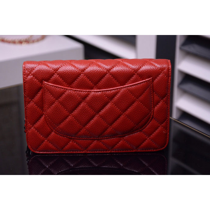 2015 Chanel A33814 Red Light Caviar Leather mini Flap Bag Ancient silver