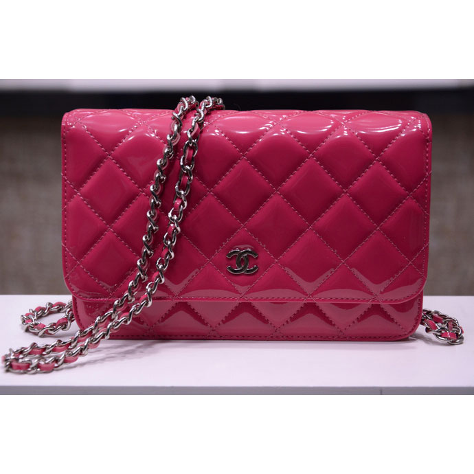 2015 Chanel A33814 Rose Original Patent Leather mini Flap Bag Gold