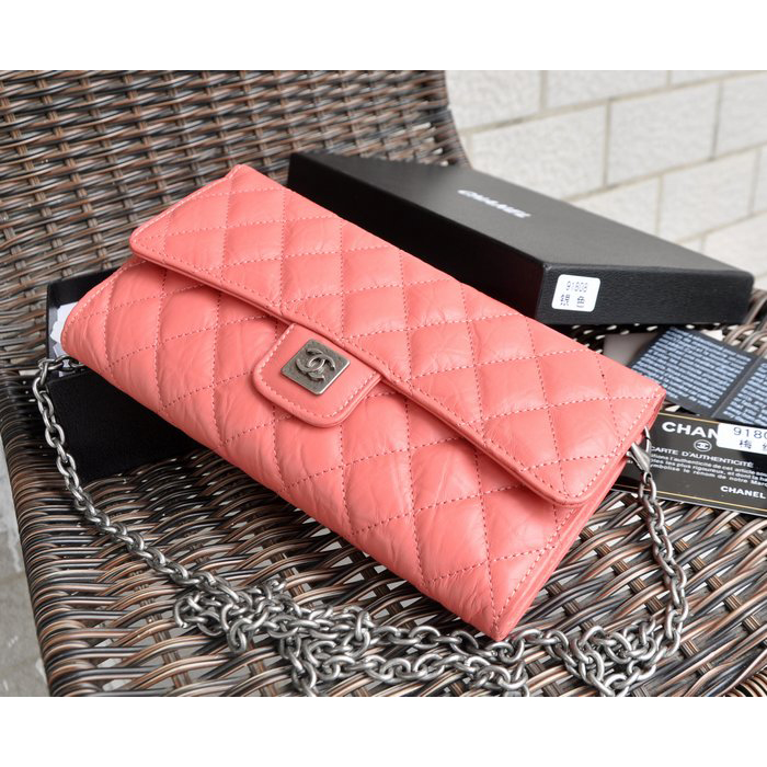 2015 Chanel A91808 original leather clutch chain bag Pink