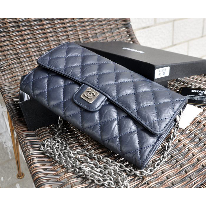 2015 Chanel A91808 original leather clutch chain bag Royalblue