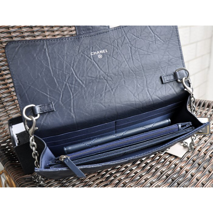 2015 Chanel A91808 original leather clutch chain bag Royalblue