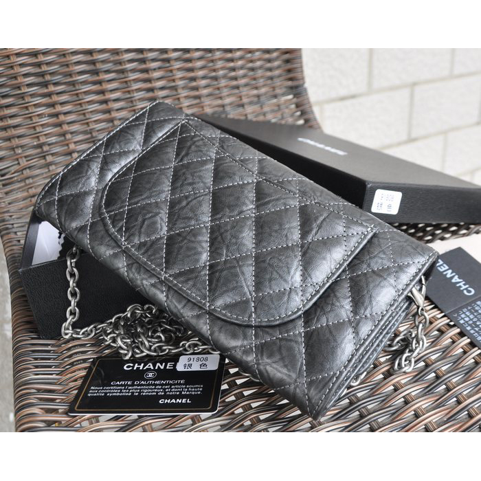 2015 Chanel A91808 original leather clutch chain bag SilverGrey