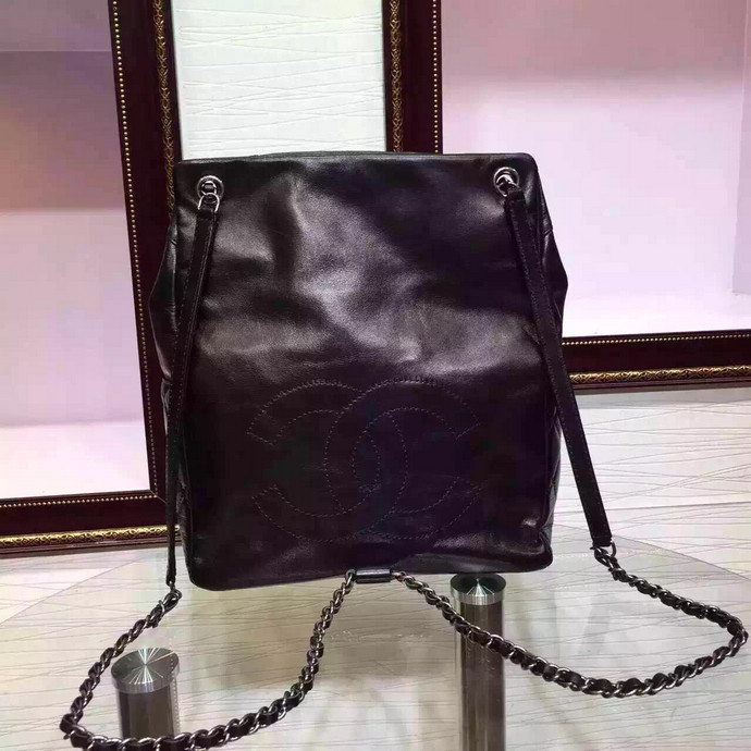 2015 Chanel Backpack Calfskin Leather A92291 Black