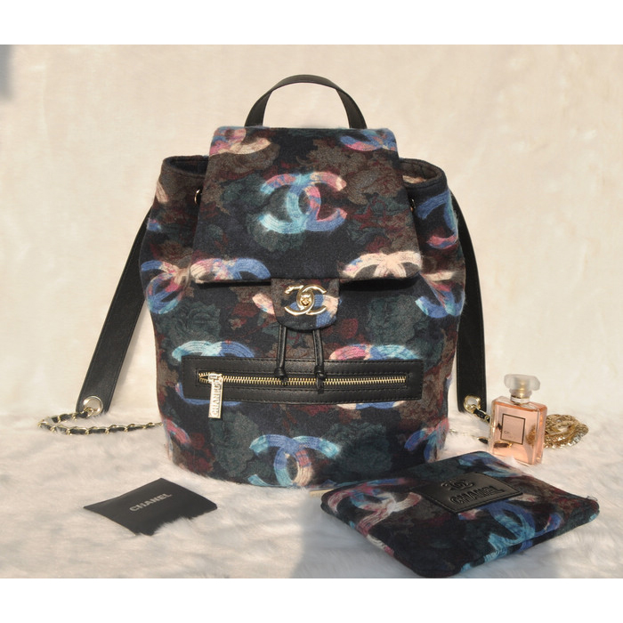 2015 Chanel Backpack Villus Leather A68030 Blue