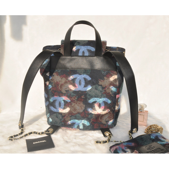 2015 Chanel Backpack Villus Leather A68030 Blue