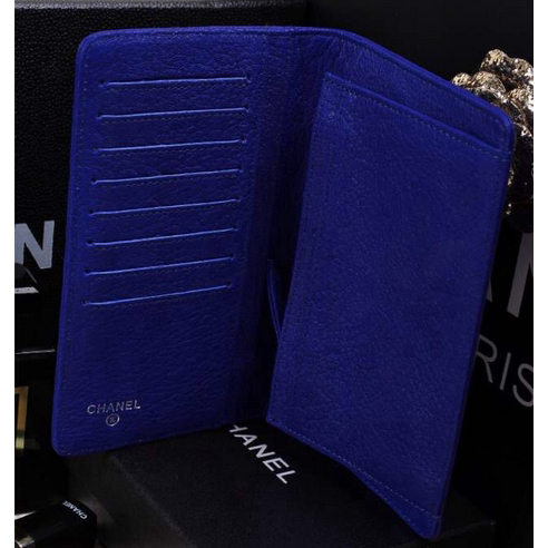 2015 Chanel Bi-Fold Wallet in Original Leather A9555 Blue