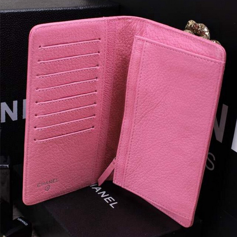 2015 Chanel Bi-Fold Wallet in Original Leather A9555 Pink