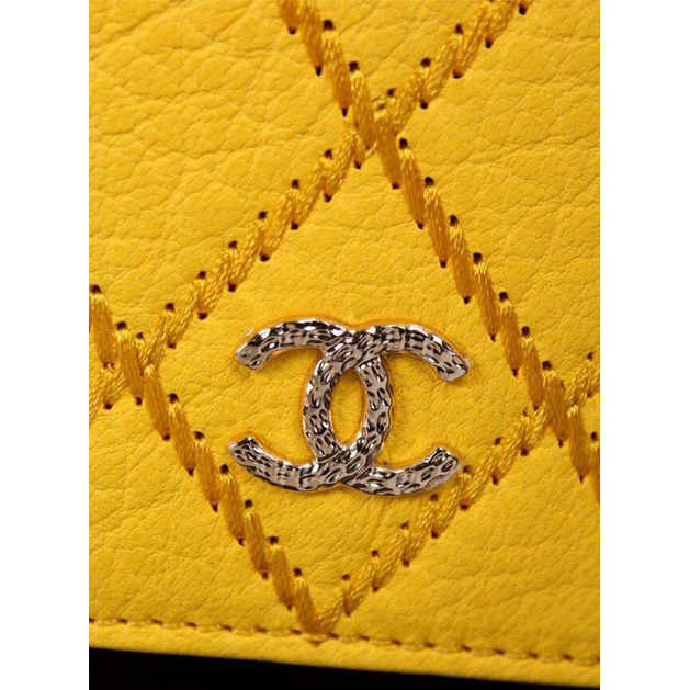 2015 Chanel Bi-Fold Wallet in Original Leather A9555 Yellow