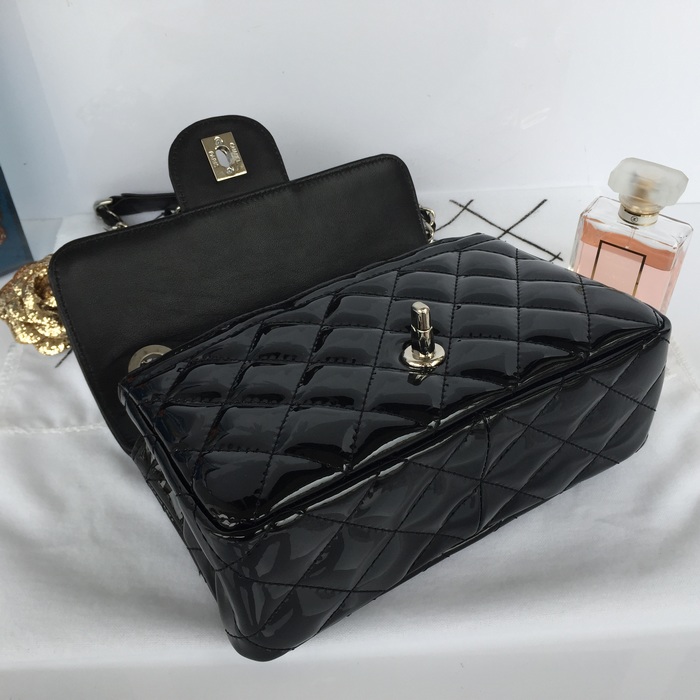 2015 Chanel Black Classic CC Flap Patent leather A92781 Shoulder Bag