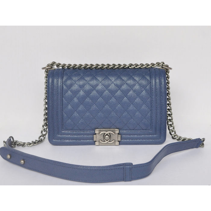 2015 Chanel Boy Flap Shoulder Bag Caviar Leather A67086 Royalblue