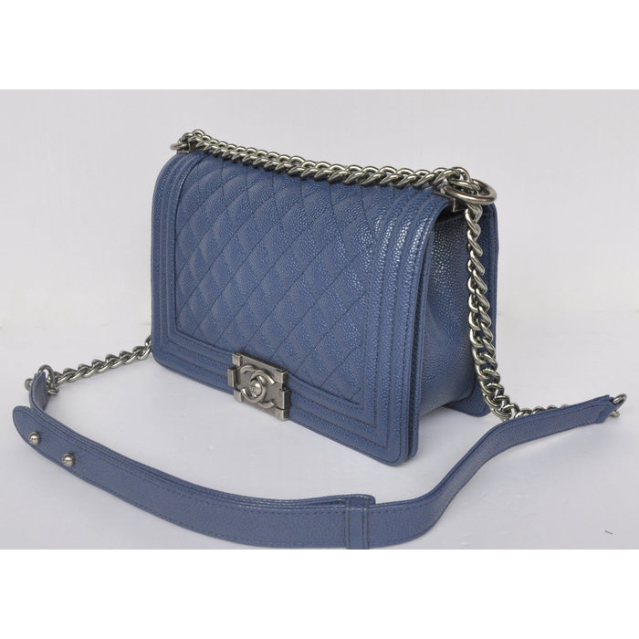 2015 Chanel Boy Flap Shoulder Bag Caviar Leather A67086 Royalblue