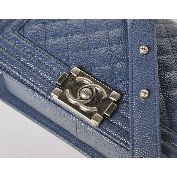 2015 Chanel Boy Flap Shoulder Bag Caviar Leather A67086 Royalblue