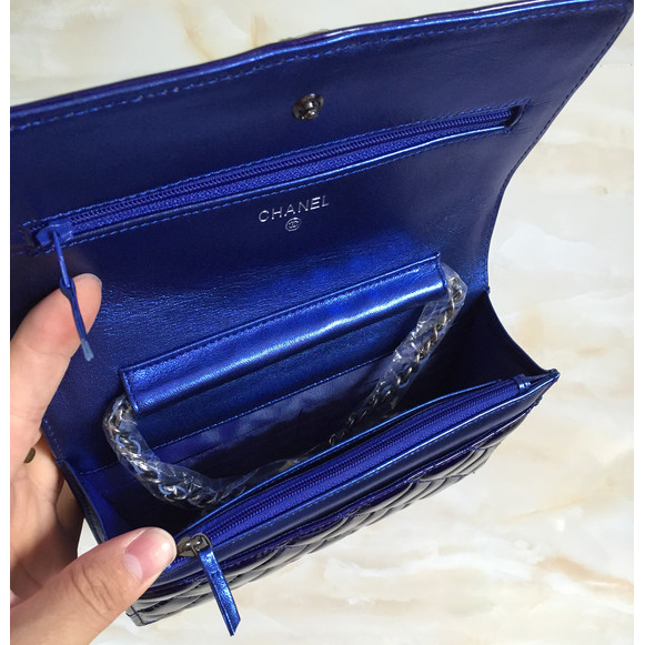 2015 Chanel Boy WOC Mini bag Original Patent Leather Blue