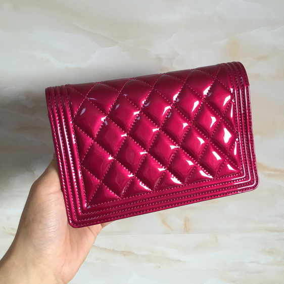 2015 Chanel Boy WOC Mini bag Original Patent Leather Rose