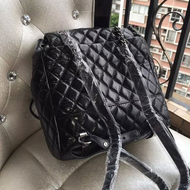 2015 Chanel Burgundy Original Leather Backpack Embellished With a cc Signature